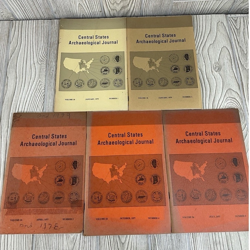 Central States Archaeological Journal 5 Issue Lot 1977 1978 1979 Vol 24 25 26